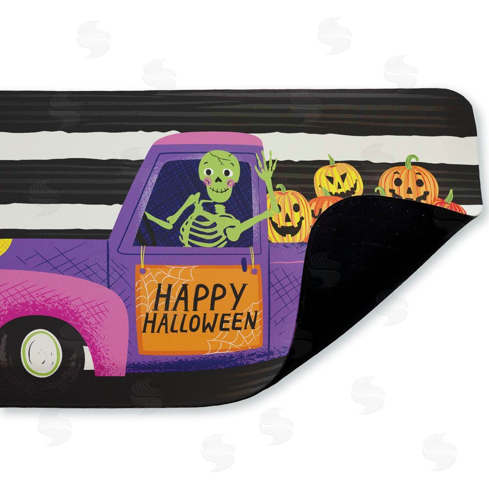 Arrolynn Weiderhold Happy Halloween Skeleton Driver Kitchen Floor Mat