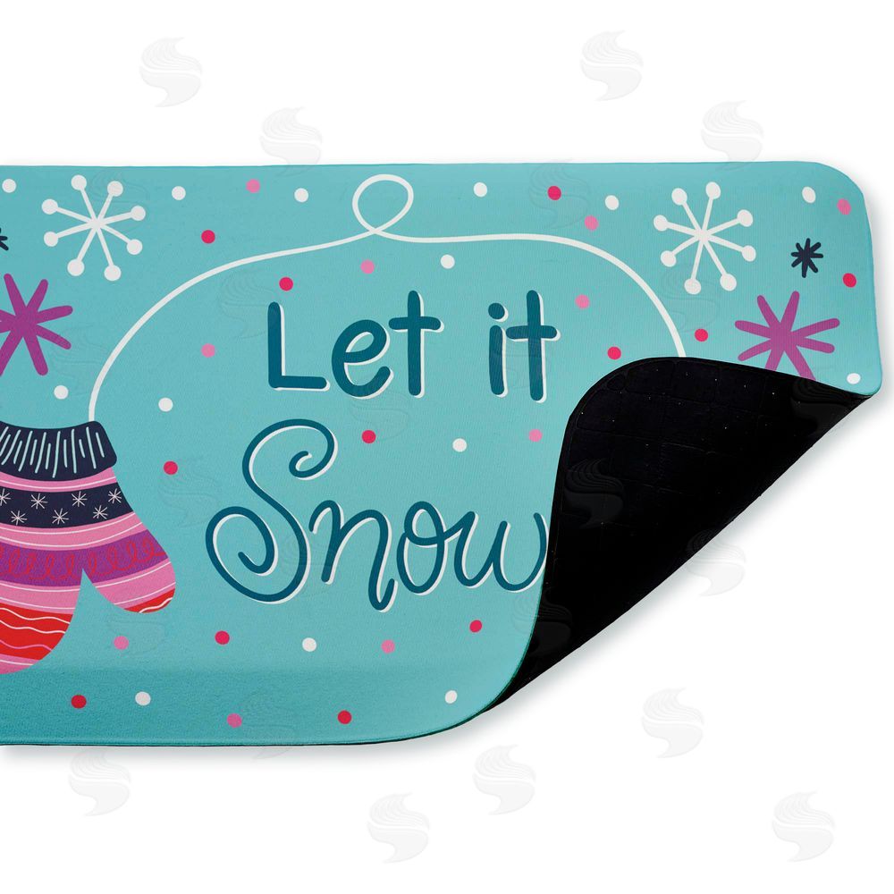 Emily Cromwell Winter Mittens Let It Snow Kitchen Floor Mat