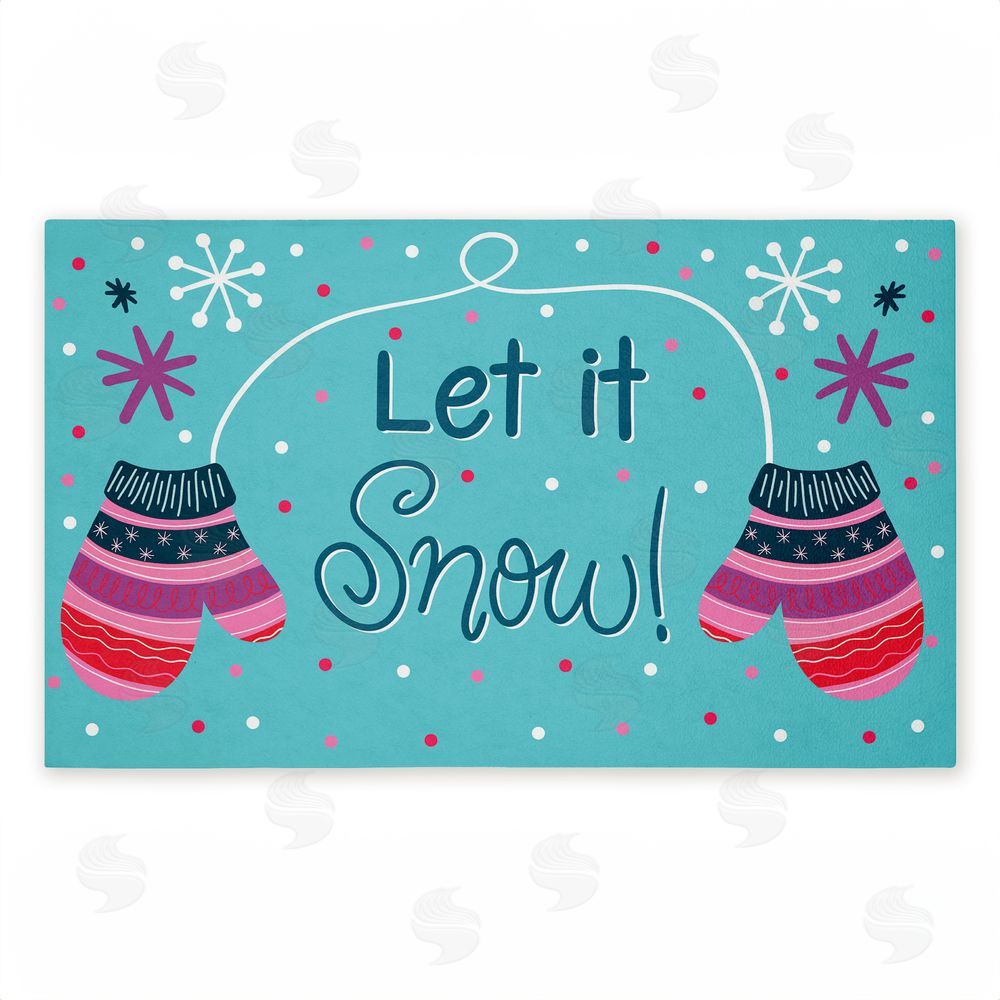 Emily Cromwell Winter Mittens Let It Snow Unwoven Outdoor Door Mat
