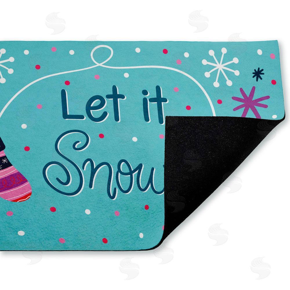 Emily Cromwell Winter Mittens Let It Snow Unwoven Outdoor Door Mat