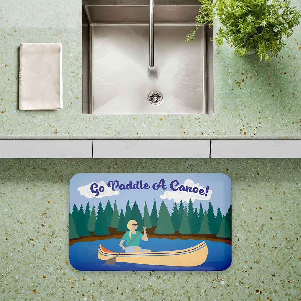 Darlene Seale Go Paddle A Canoe Kitchen Floor Mat