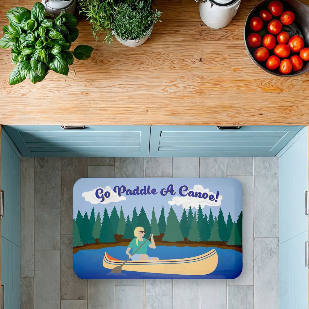 Darlene Seale Go Paddle A Canoe Kitchen Floor Mat