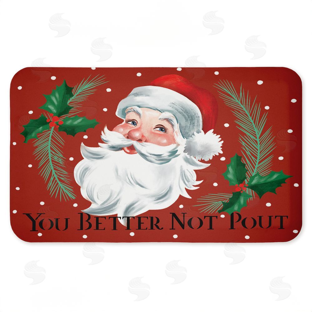 Caverly Smith Better Not Pout Vintage Santa Kitchen Floor Mat