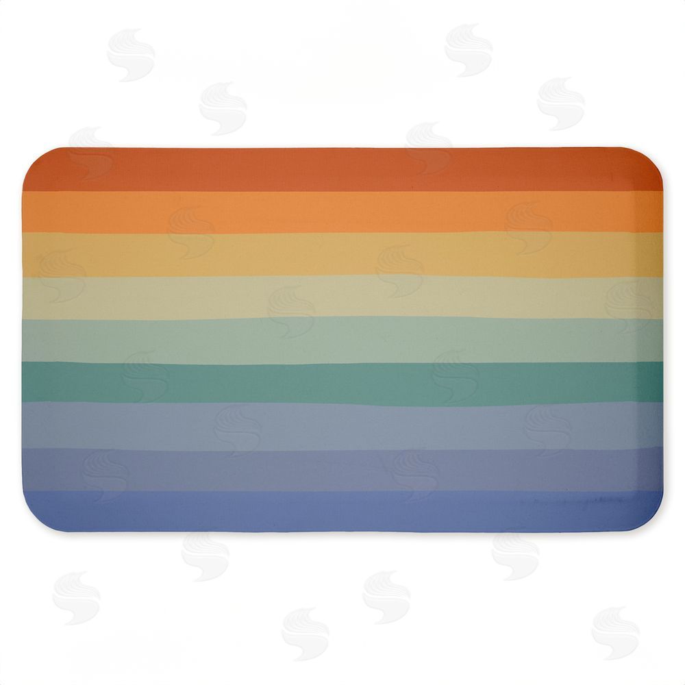 Darlene Seale Rainbow Stripes Gradient Kitchen Floor Mat