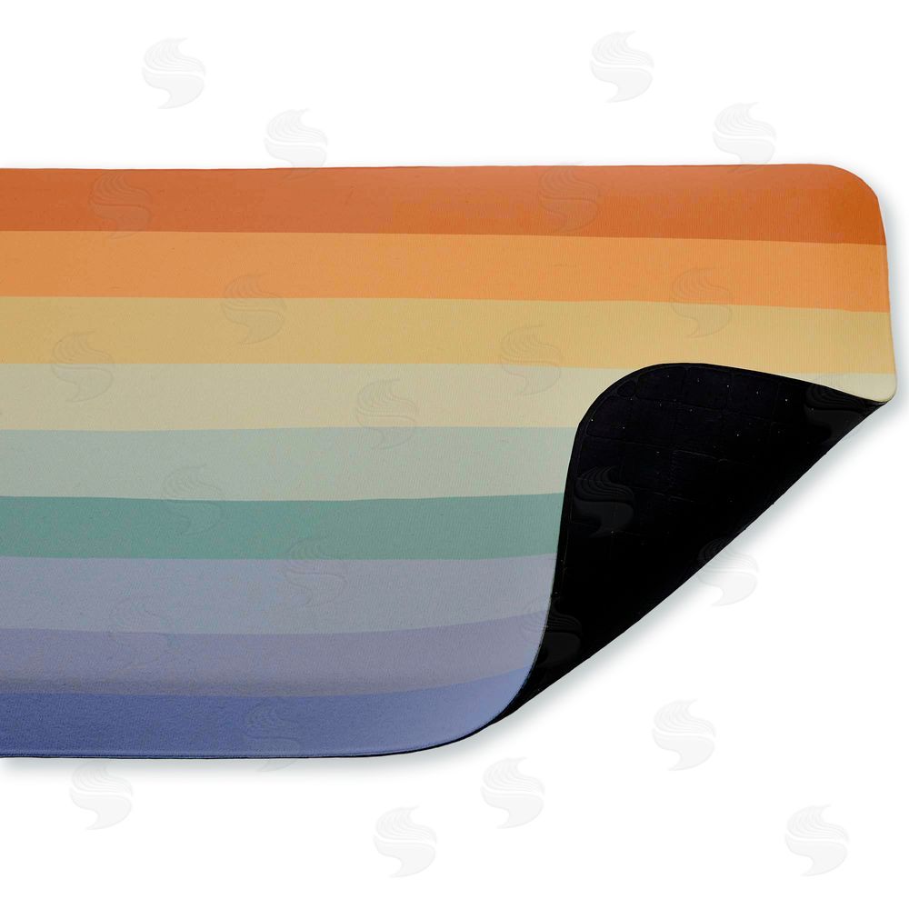Darlene Seale Rainbow Stripes Gradient Kitchen Floor Mat