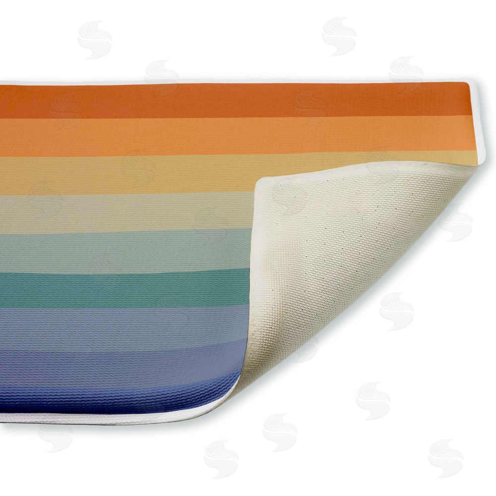 Darlene Seale Rainbow Stripes Gradient Plush Bathroom Floor Mat