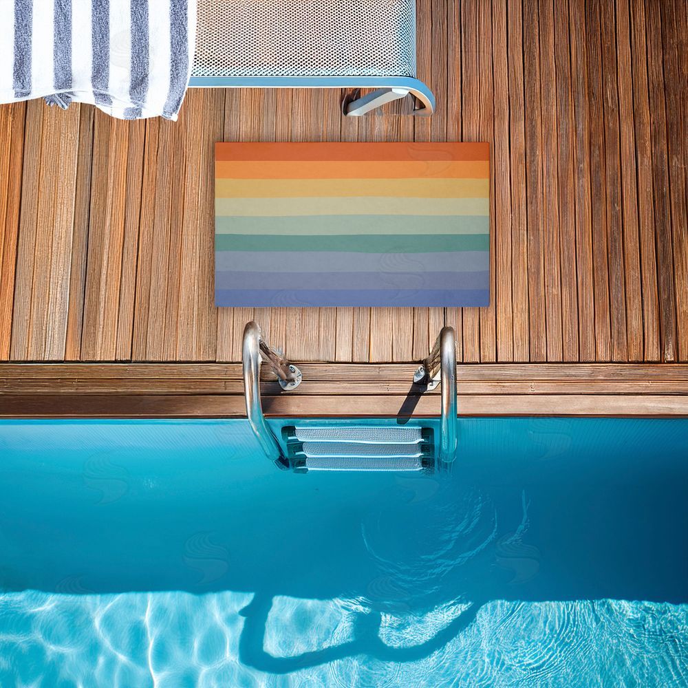 Darlene Seale Rainbow Stripes Gradient Unwoven Outdoor Door Mat
