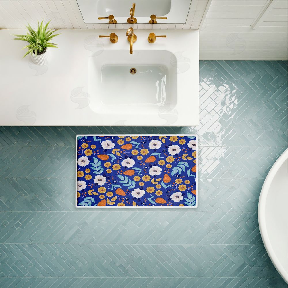 Emily Cromwell Welcoming Summer Blooms Plush Bathroom Floor Mat