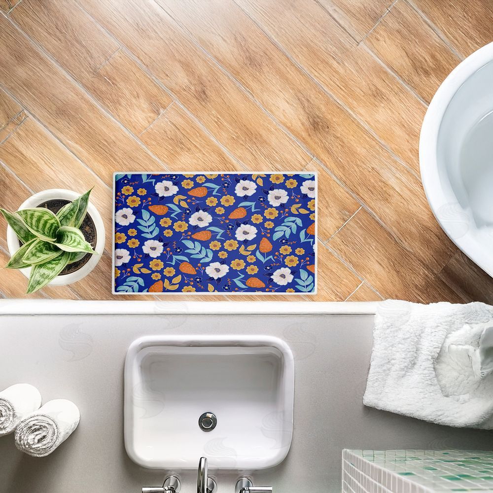 Emily Cromwell Welcoming Summer Blooms Plush Bathroom Floor Mat