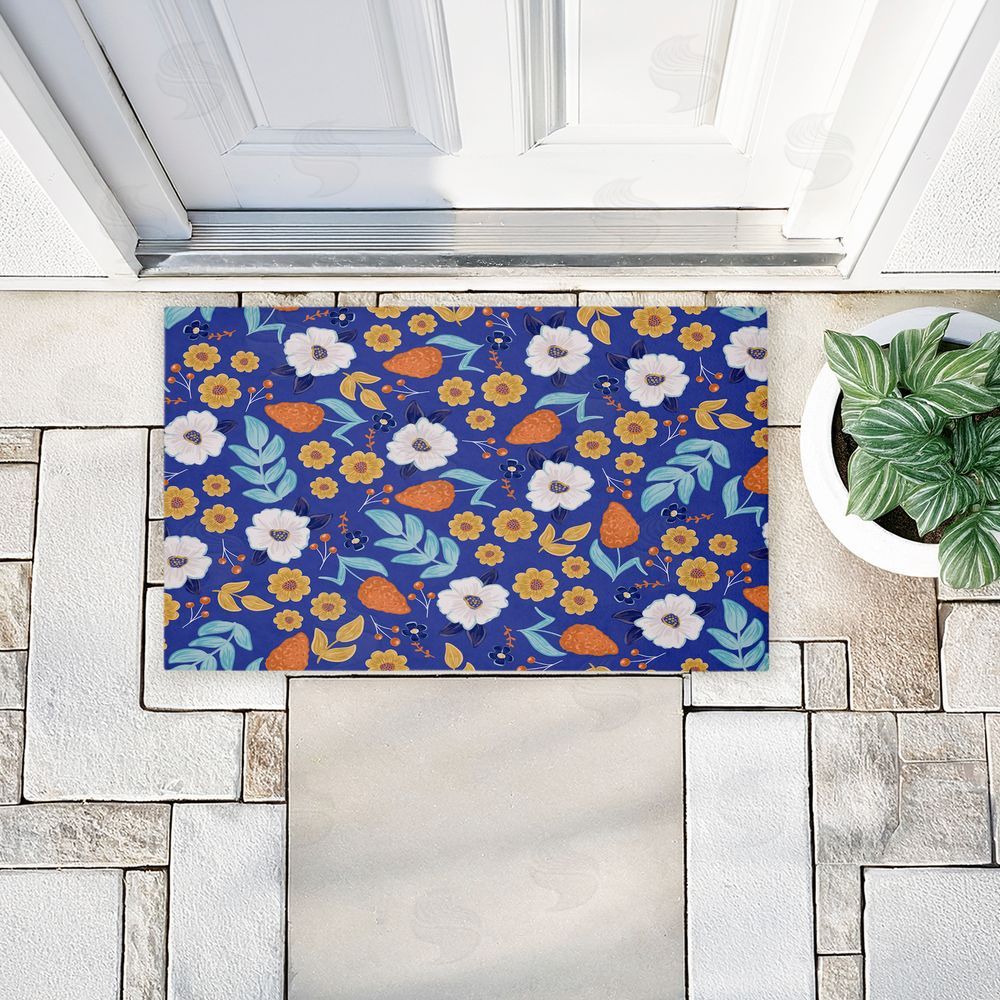 Emily Cromwell Welcoming Summer Blooms Unwoven Outdoor Door Mat