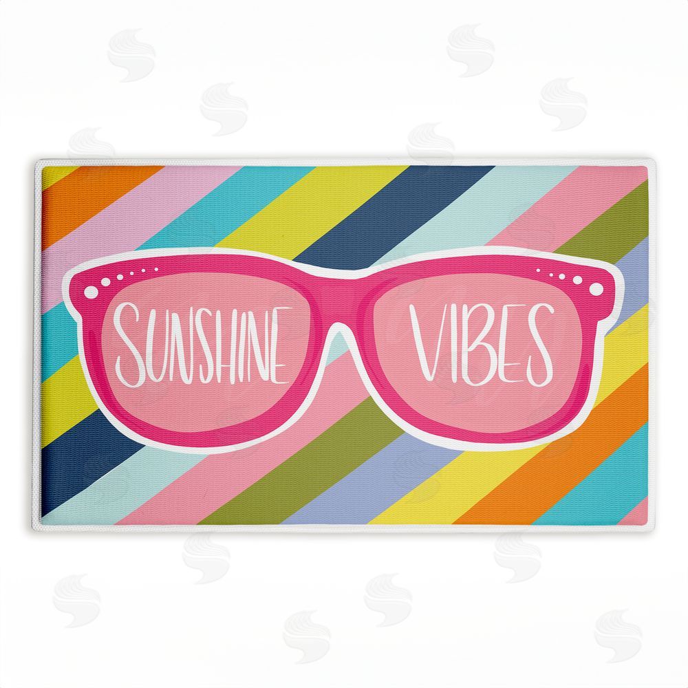 Emily Cromwell Sunshine Vibes Sunglasses Plush Bathroom Floor Mat