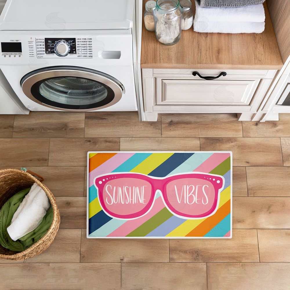 Emily Cromwell Sunshine Vibes Sunglasses Plush Bathroom Floor Mat