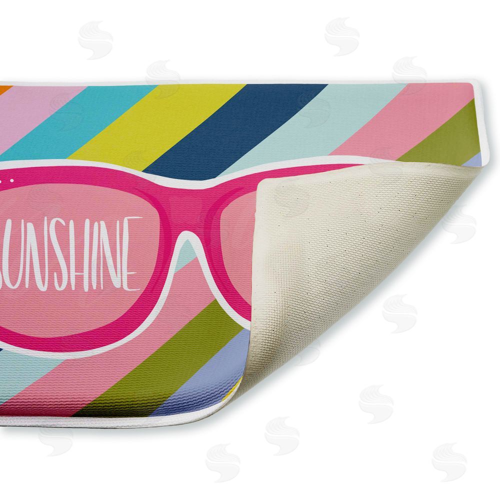 Emily Cromwell Sunshine Vibes Sunglasses Plush Bathroom Floor Mat