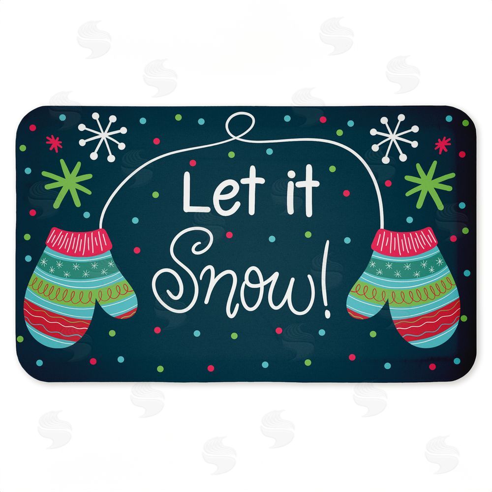 Emily Cromwell Let It Snow Mittens Kitchen Floor Mat