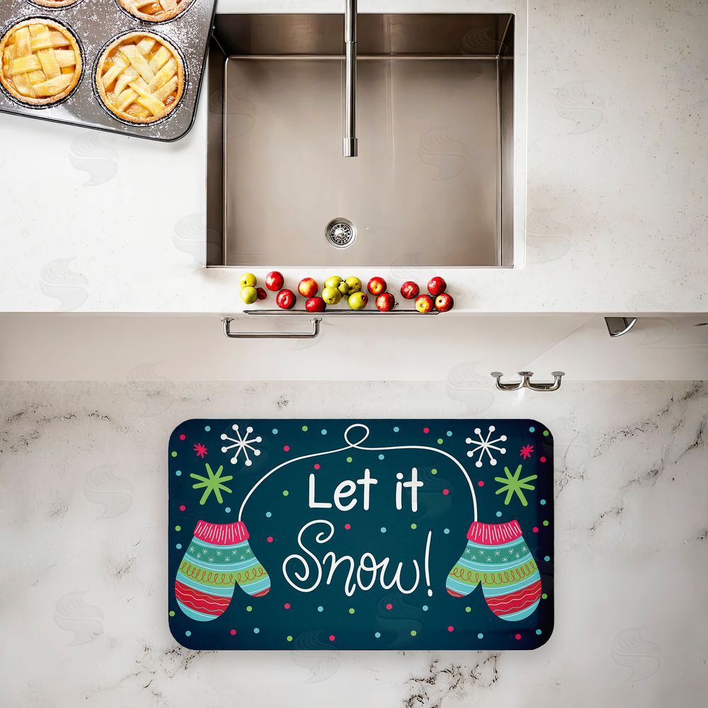 Emily Cromwell Let It Snow Mittens Kitchen Floor Mat