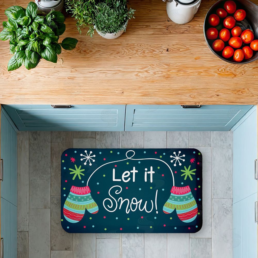 Emily Cromwell Let It Snow Mittens Kitchen Floor Mat