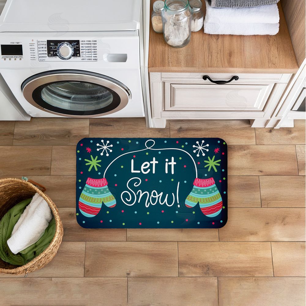 Emily Cromwell Let It Snow Mittens Kitchen Floor Mat