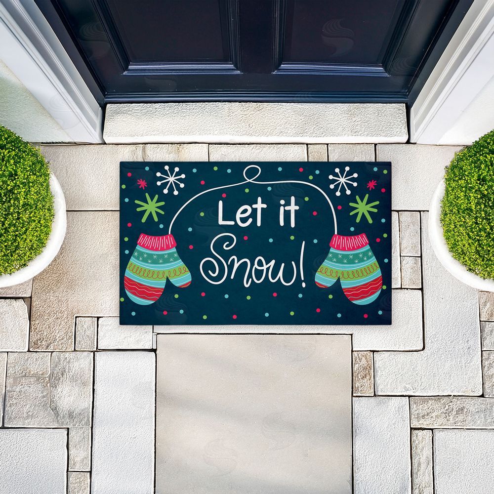 Emily Cromwell Let It Snow Mittens Unwoven Outdoor Door Mat