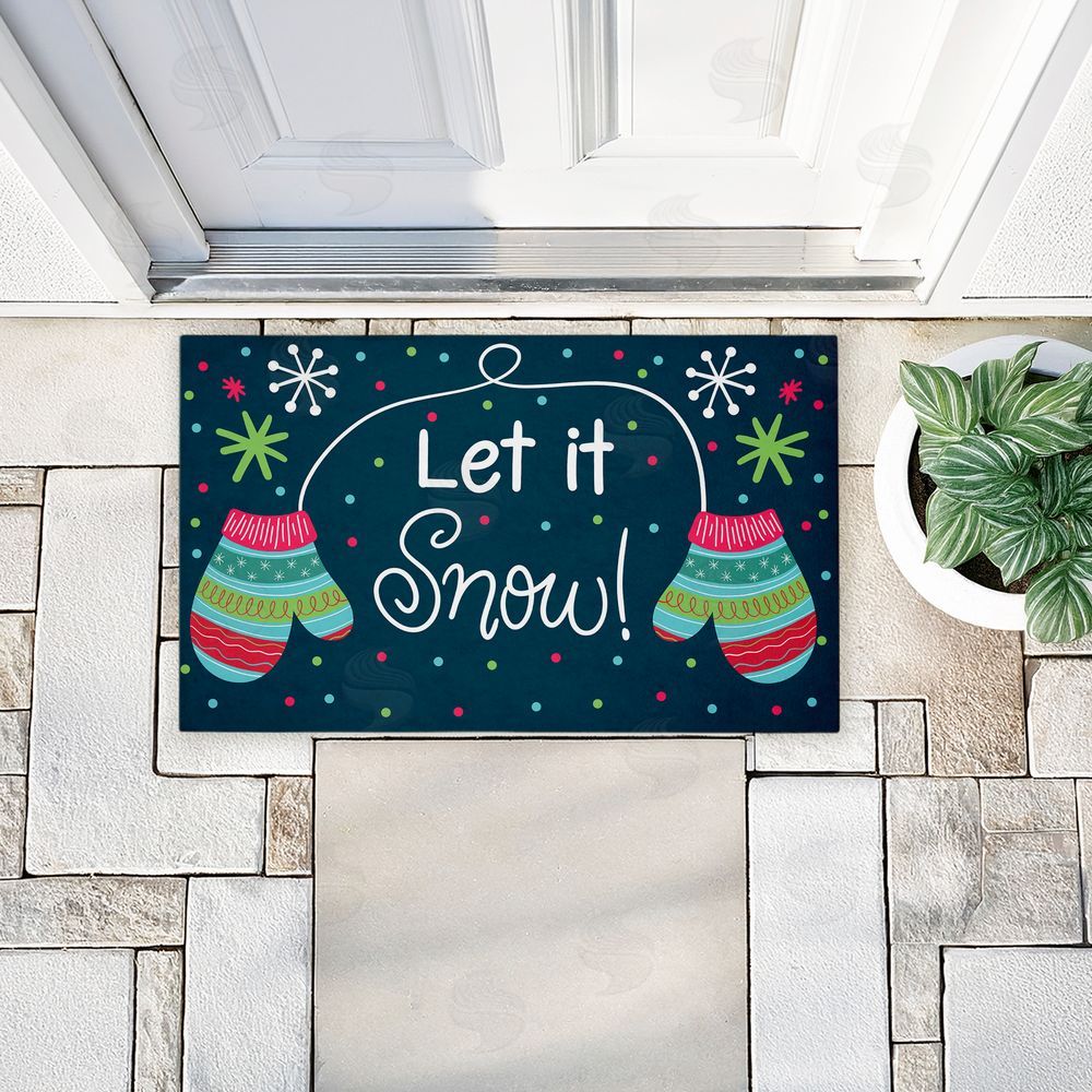 Emily Cromwell Let It Snow Mittens Unwoven Outdoor Door Mat