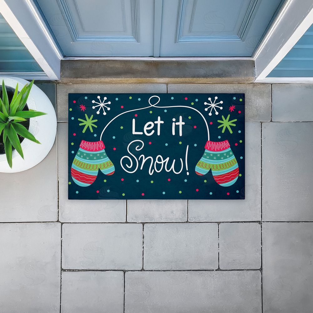 Emily Cromwell Let It Snow Mittens Unwoven Outdoor Door Mat