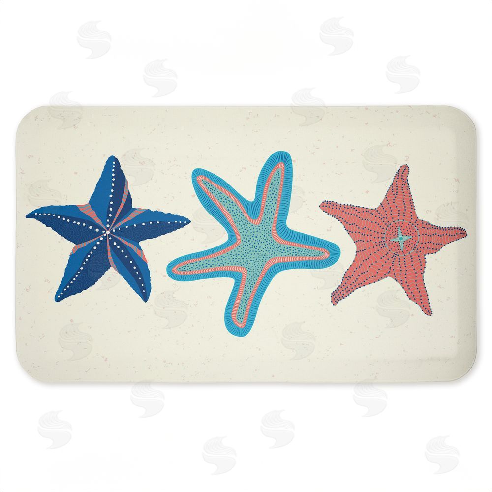 Darlene Seale Coastal Americana Starfish Kitchen Floor Mat
