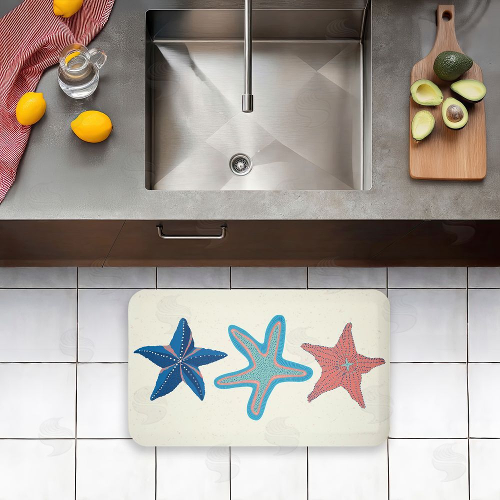 Darlene Seale Coastal Americana Starfish Kitchen Floor Mat