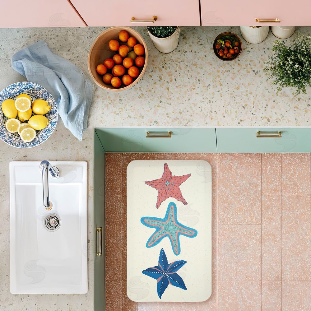 Darlene Seale Coastal Americana Starfish Kitchen Floor Mat