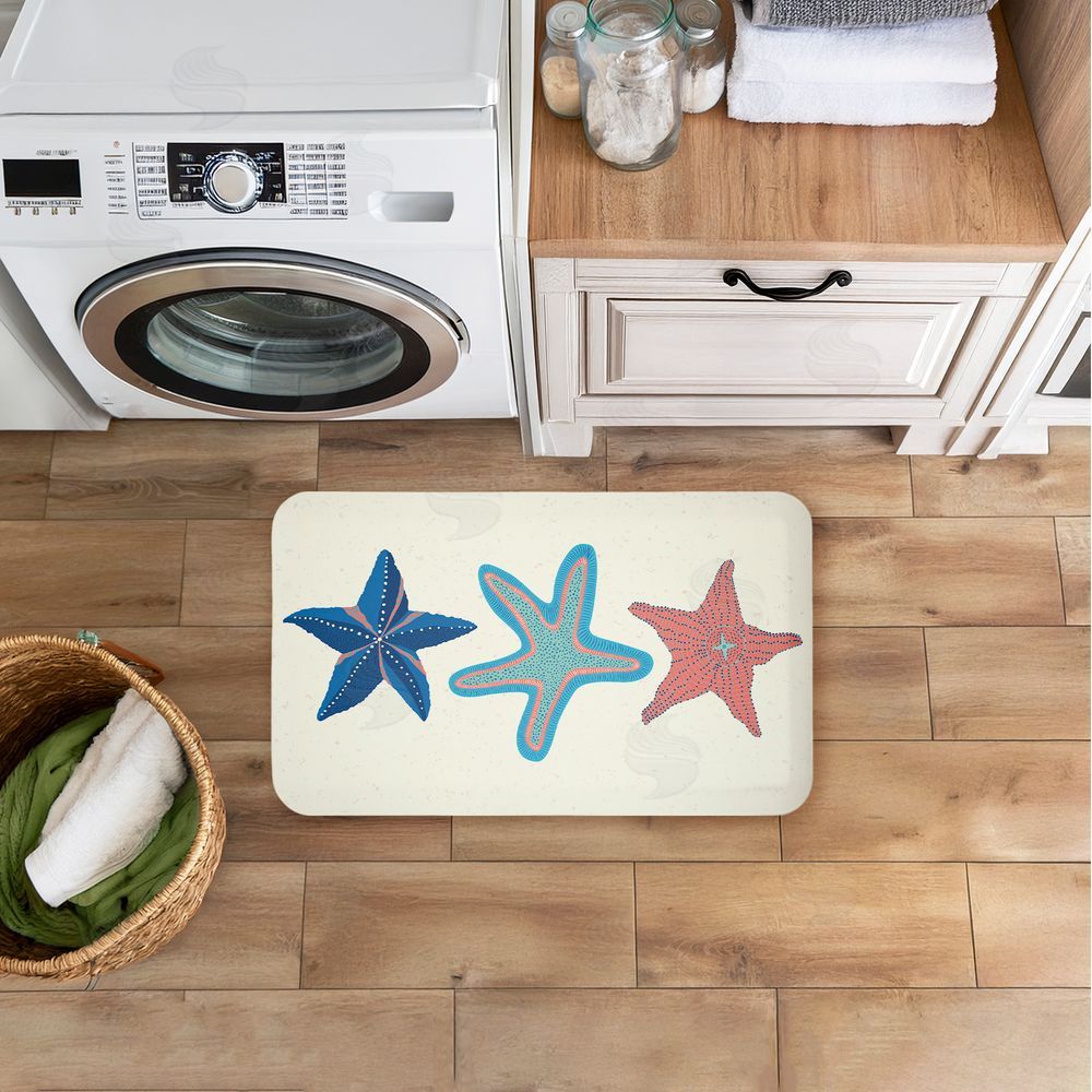 Darlene Seale Coastal Americana Starfish Kitchen Floor Mat