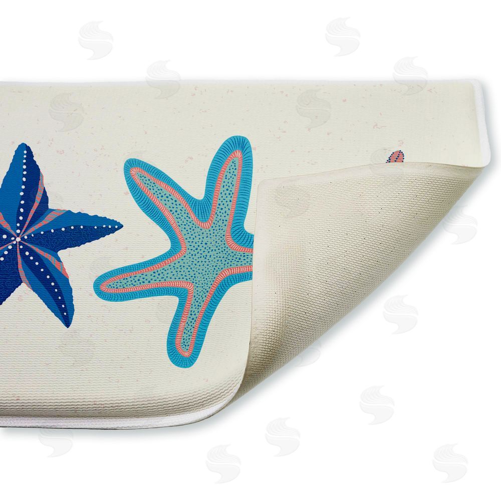 Darlene Seale Coastal Americana Starfish Plush Bathroom Floor Mat