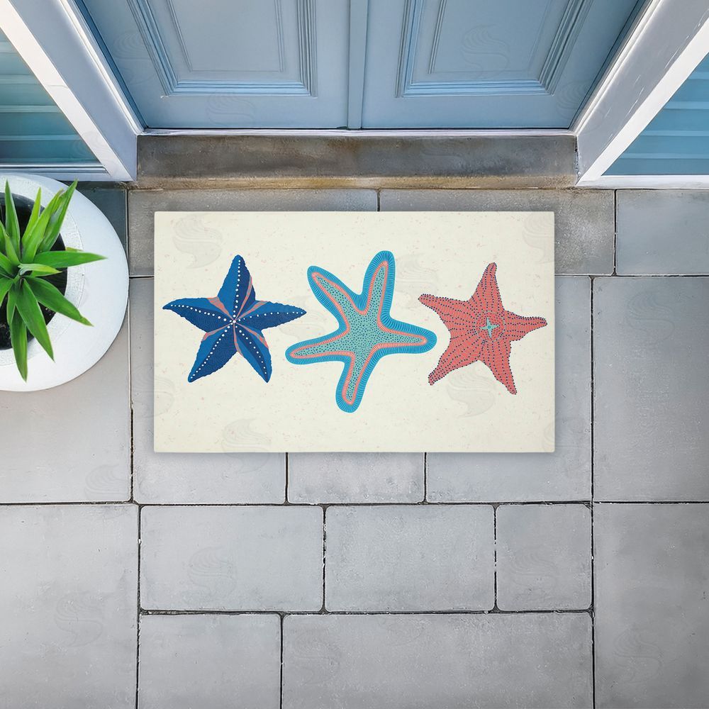 Darlene Seale Coastal Americana Starfish Unwoven Outdoor Door Mat