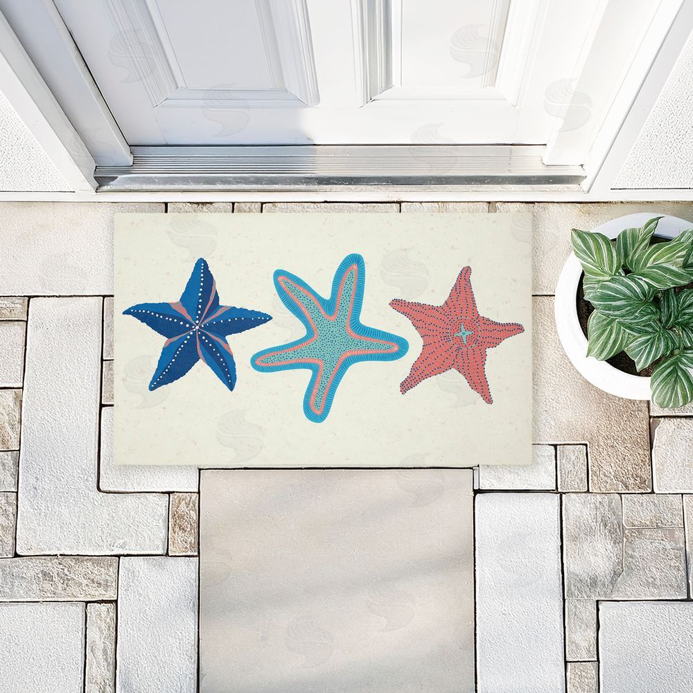 Darlene Seale Coastal Americana Starfish Unwoven Outdoor Door Mat