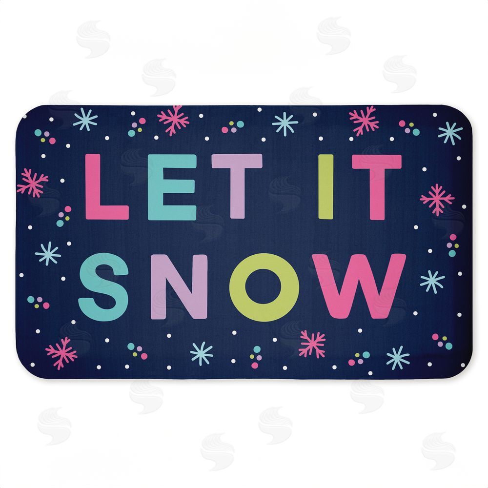 Emily Cromwell Purple Tone Let It Snow Kitchen Floor Mat