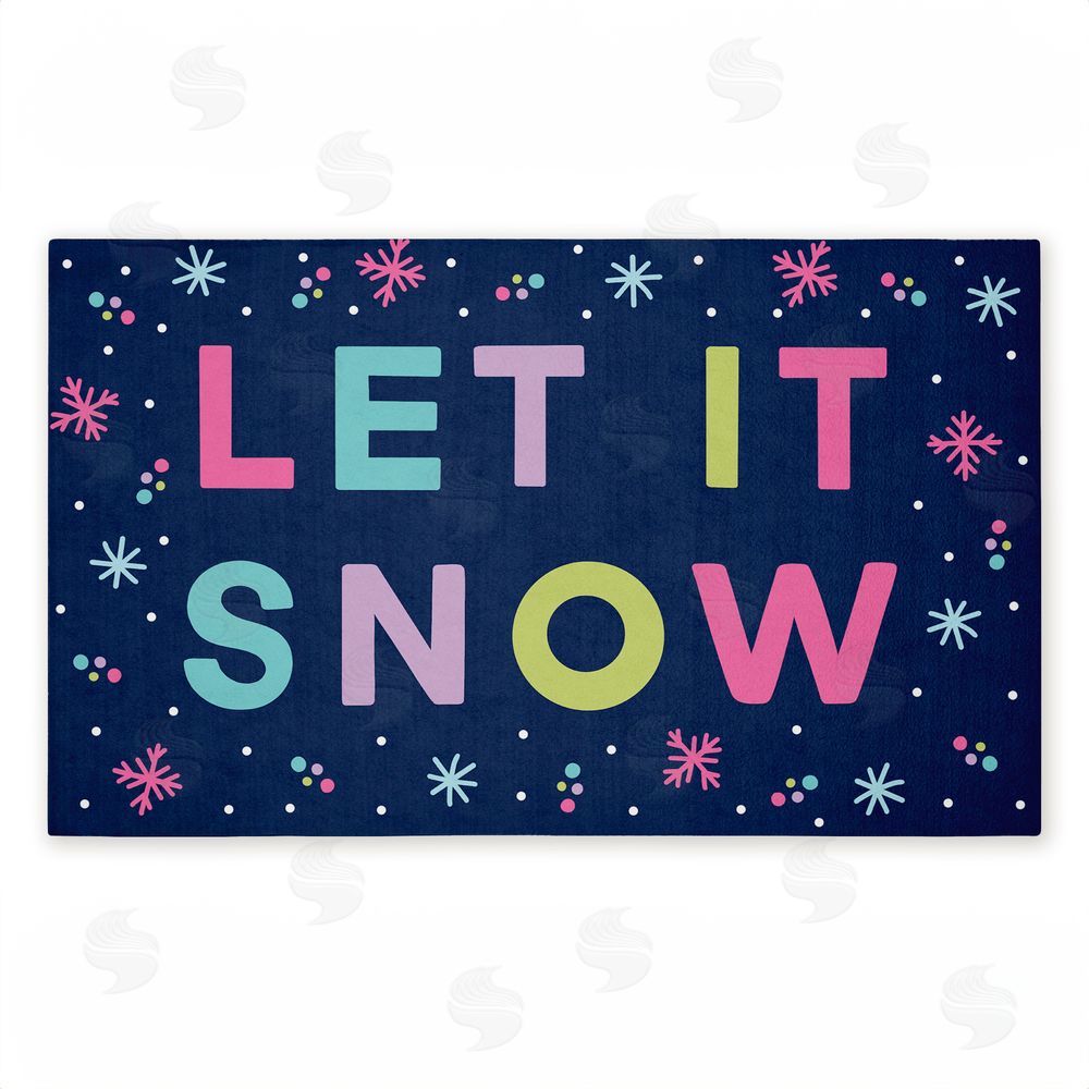 Emily Cromwell Purple Tone Let It Snow Unwoven Outdoor Door Mat