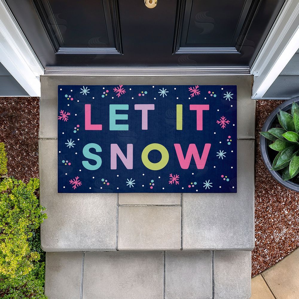 Emily Cromwell Purple Tone Let It Snow Unwoven Outdoor Door Mat