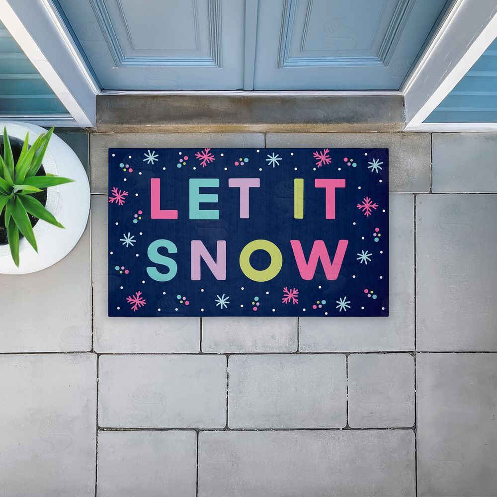 Emily Cromwell Purple Tone Let It Snow Unwoven Outdoor Door Mat