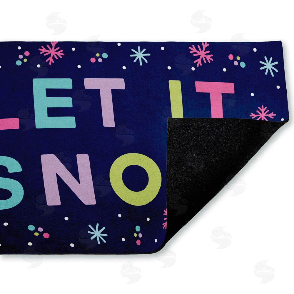 Emily Cromwell Purple Tone Let It Snow Unwoven Outdoor Door Mat