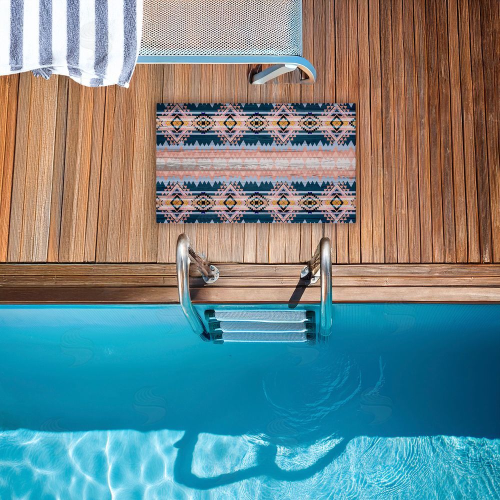 Jennifer Ellory Geometric Boho Vibe Stripes Unwoven Outdoor Door Mat