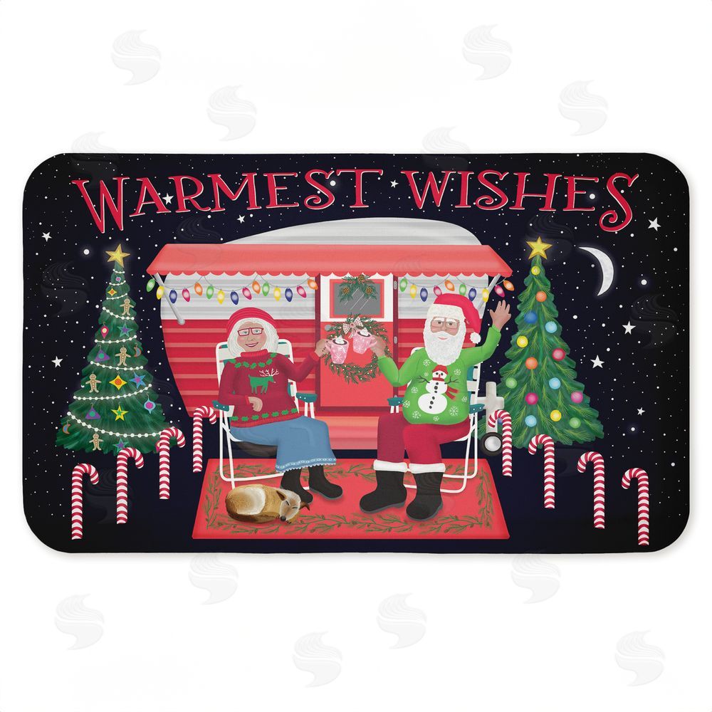 Darlene Seale Warmest Wishes Christmas Camper Kitchen Floor Mat