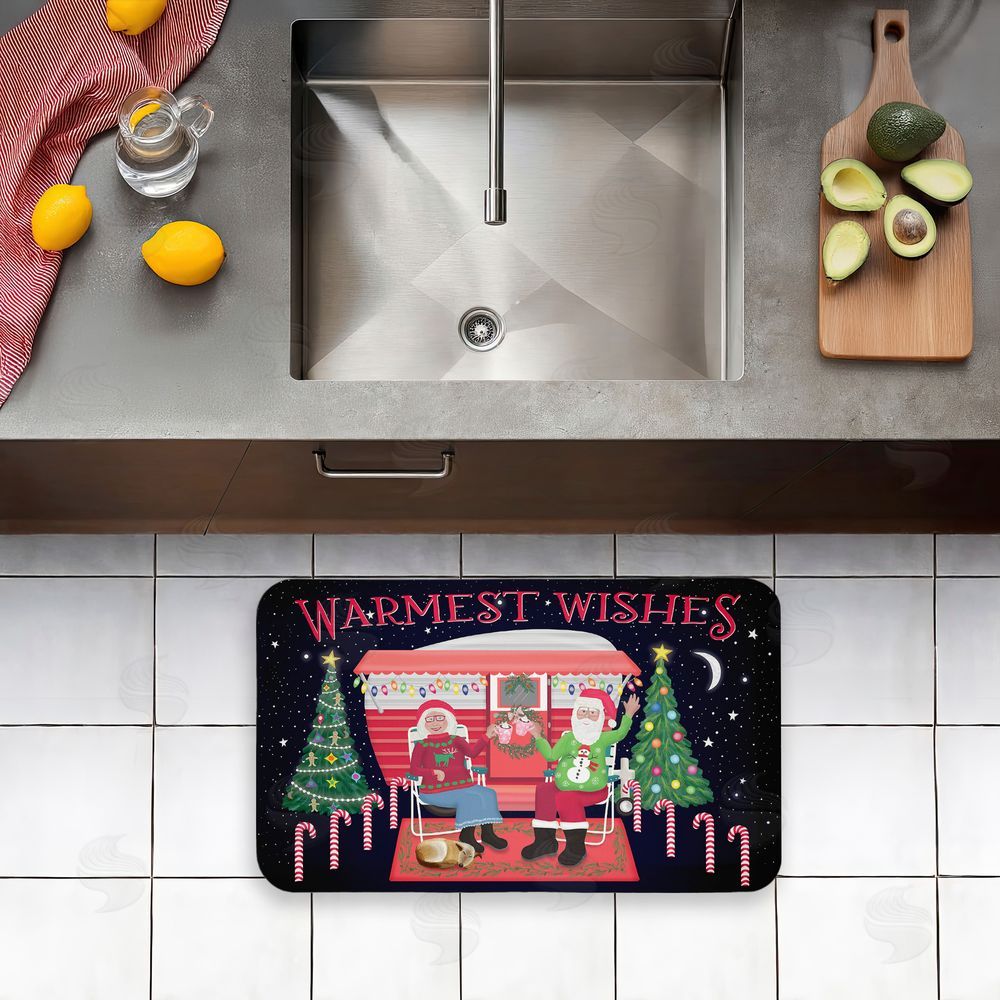 Darlene Seale Warmest Wishes Christmas Camper Kitchen Floor Mat