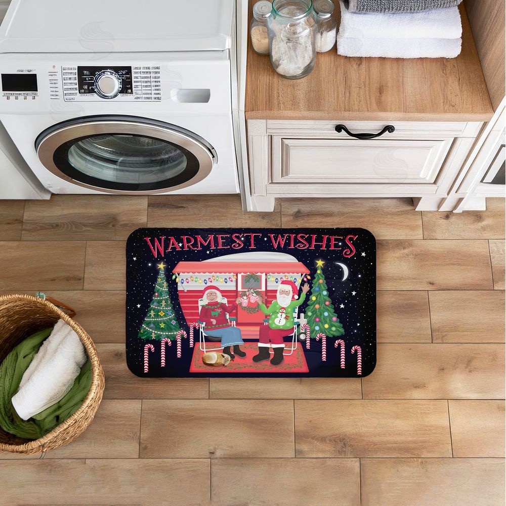 Darlene Seale Warmest Wishes Christmas Camper Kitchen Floor Mat