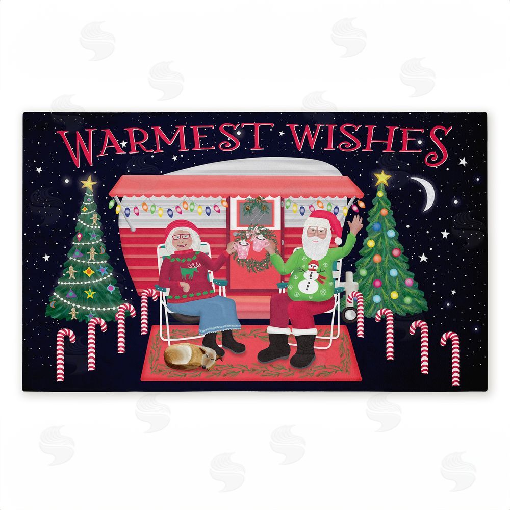 Darlene Seale Warmest Wishes Christmas Camper Unwoven Outdoor Door Mat