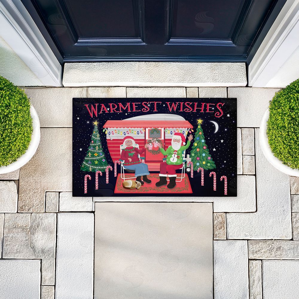 Darlene Seale Warmest Wishes Christmas Camper Unwoven Outdoor Door Mat