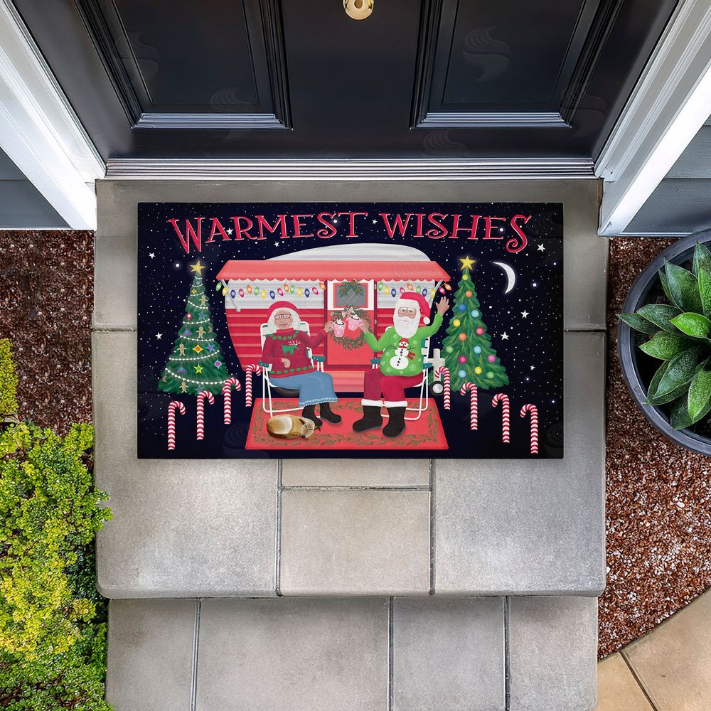 Darlene Seale Warmest Wishes Christmas Camper Unwoven Outdoor Door Mat
