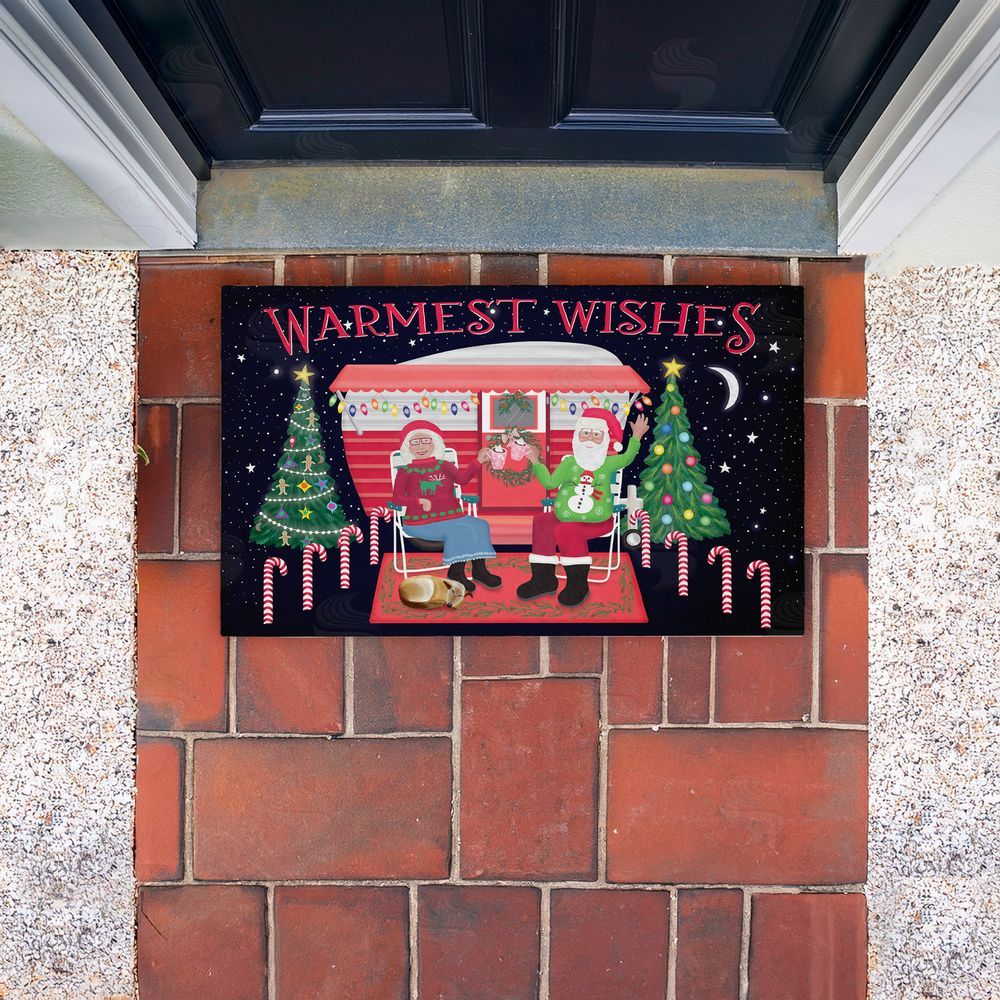 Darlene Seale Warmest Wishes Christmas Camper Unwoven Outdoor Door Mat