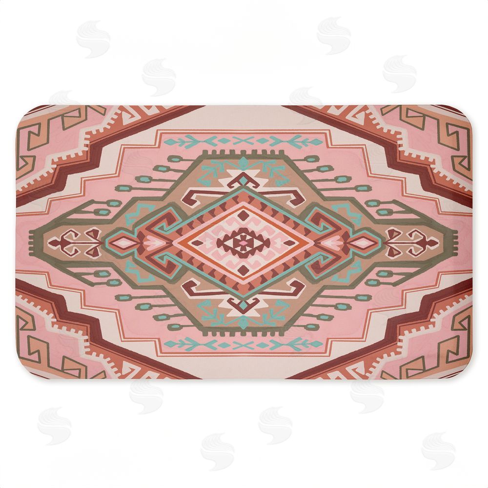 Corinne Lent Terracotta Dreams Pink Boho Kitchen Floor Mat