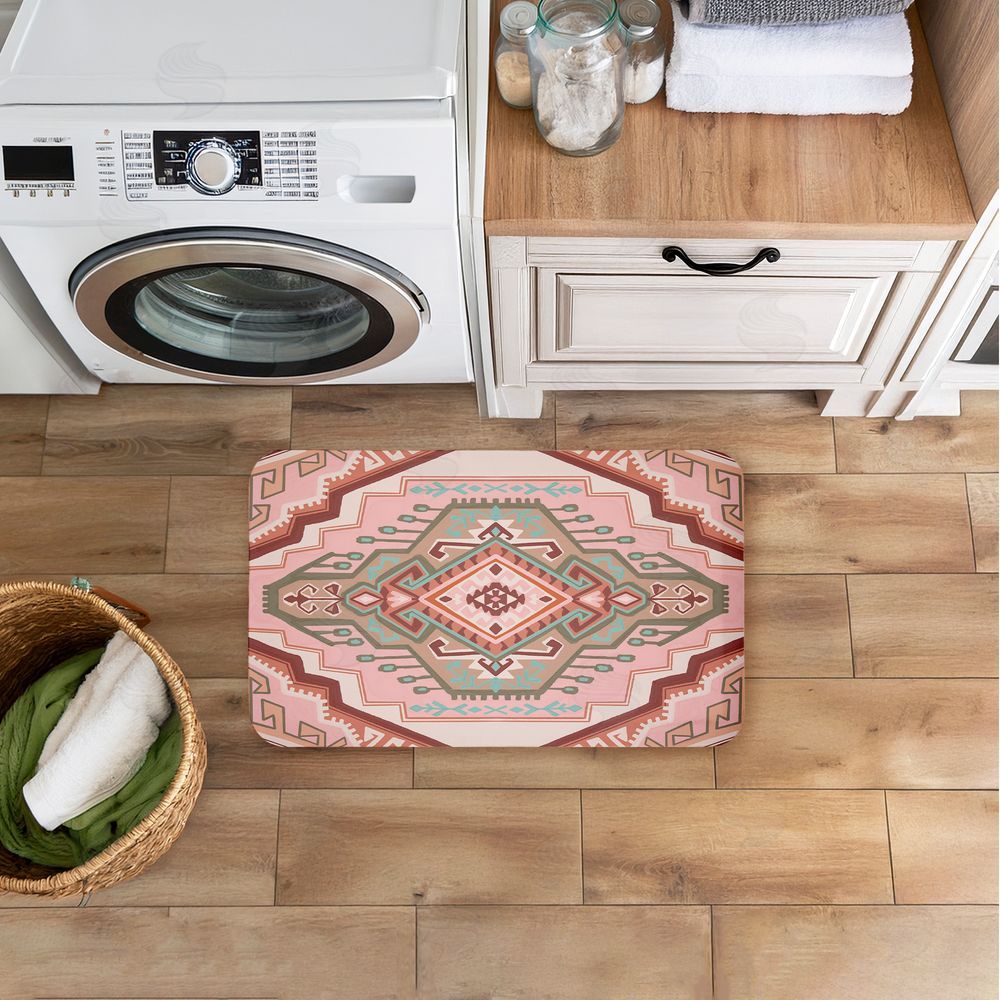 Corinne Lent Terracotta Dreams Pink Boho Kitchen Floor Mat