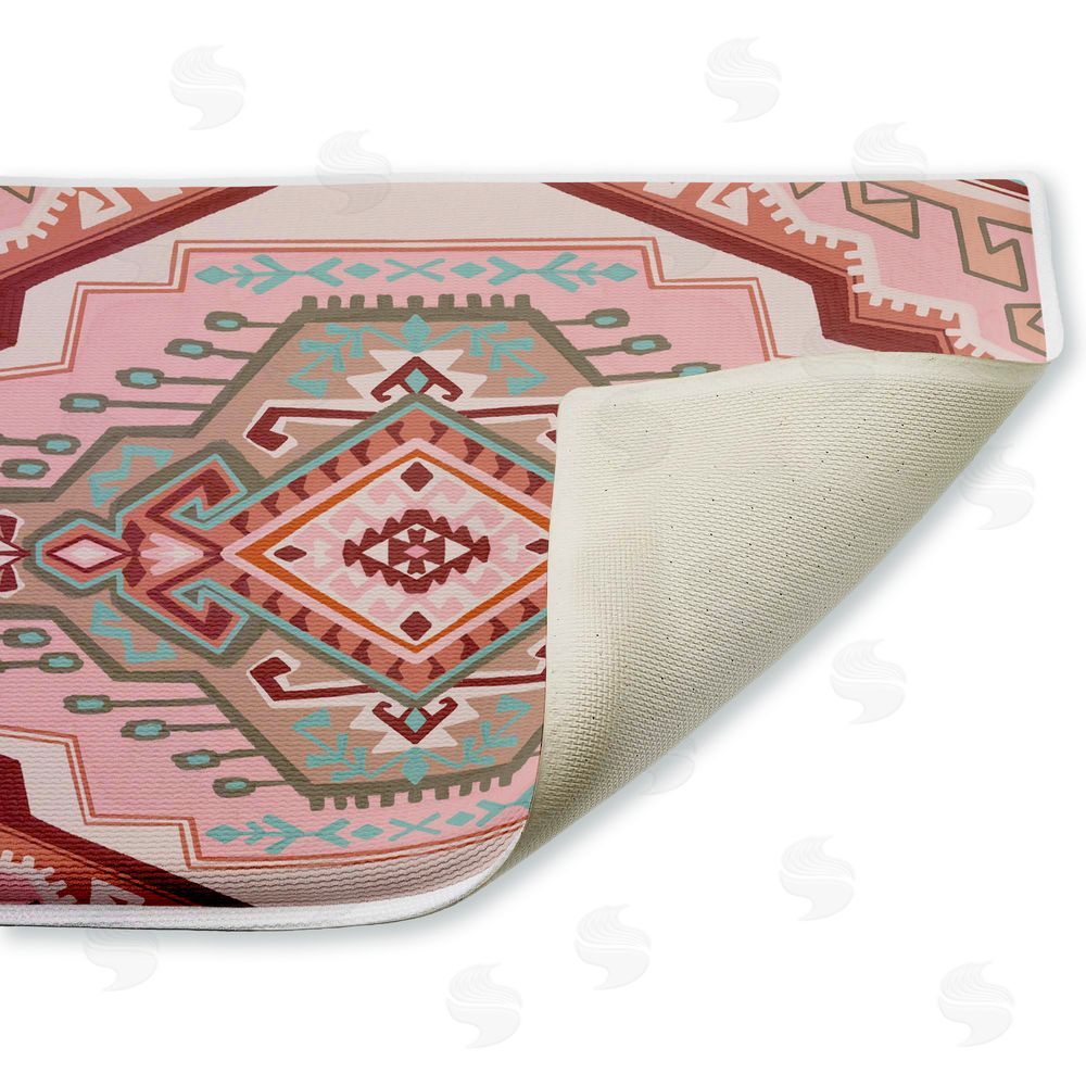 Corinne Lent Terracotta Dreams Pink Boho Plush Bathroom Floor Mat