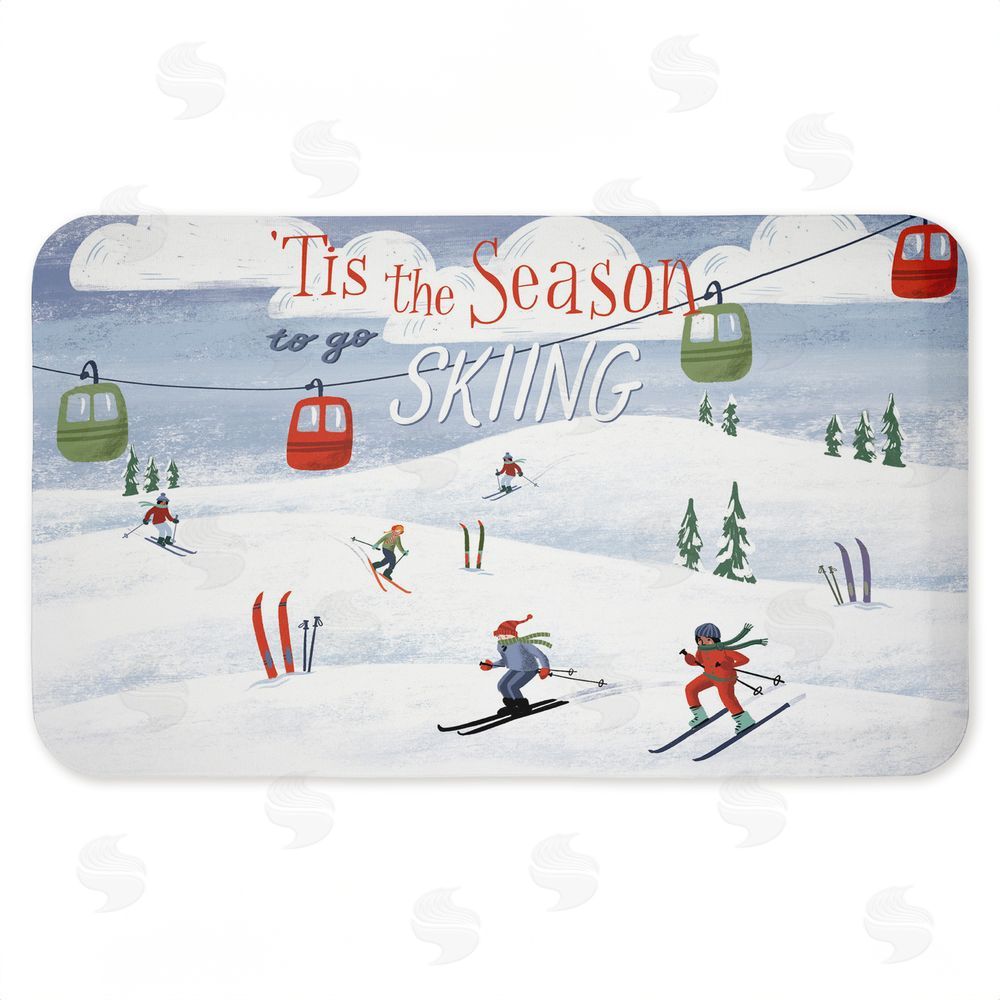 Caverly Smith Tis The Season Ski Slopes Kitchen Floor Mat