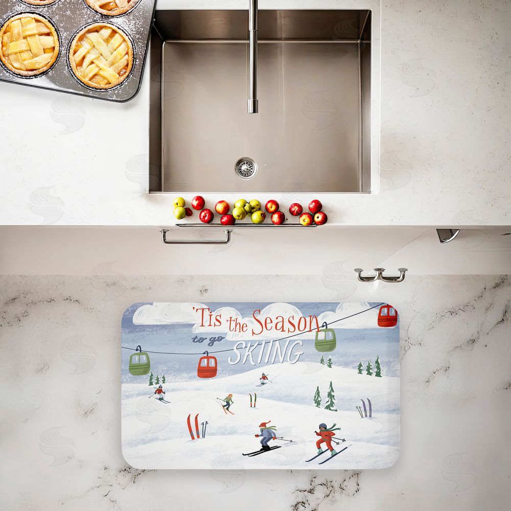 Caverly Smith Tis The Season Ski Slopes Kitchen Floor Mat