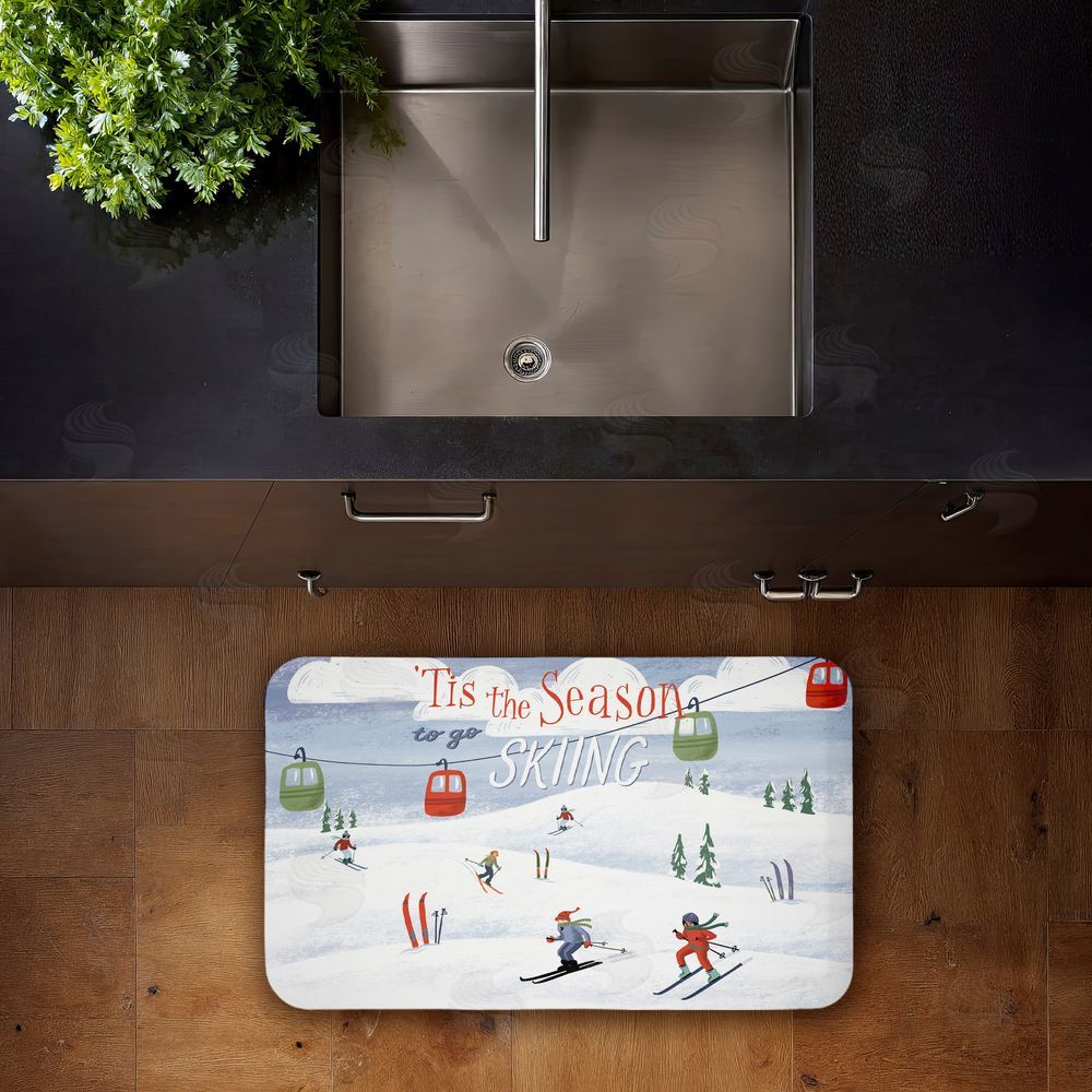 Caverly Smith Tis The Season Ski Slopes Kitchen Floor Mat